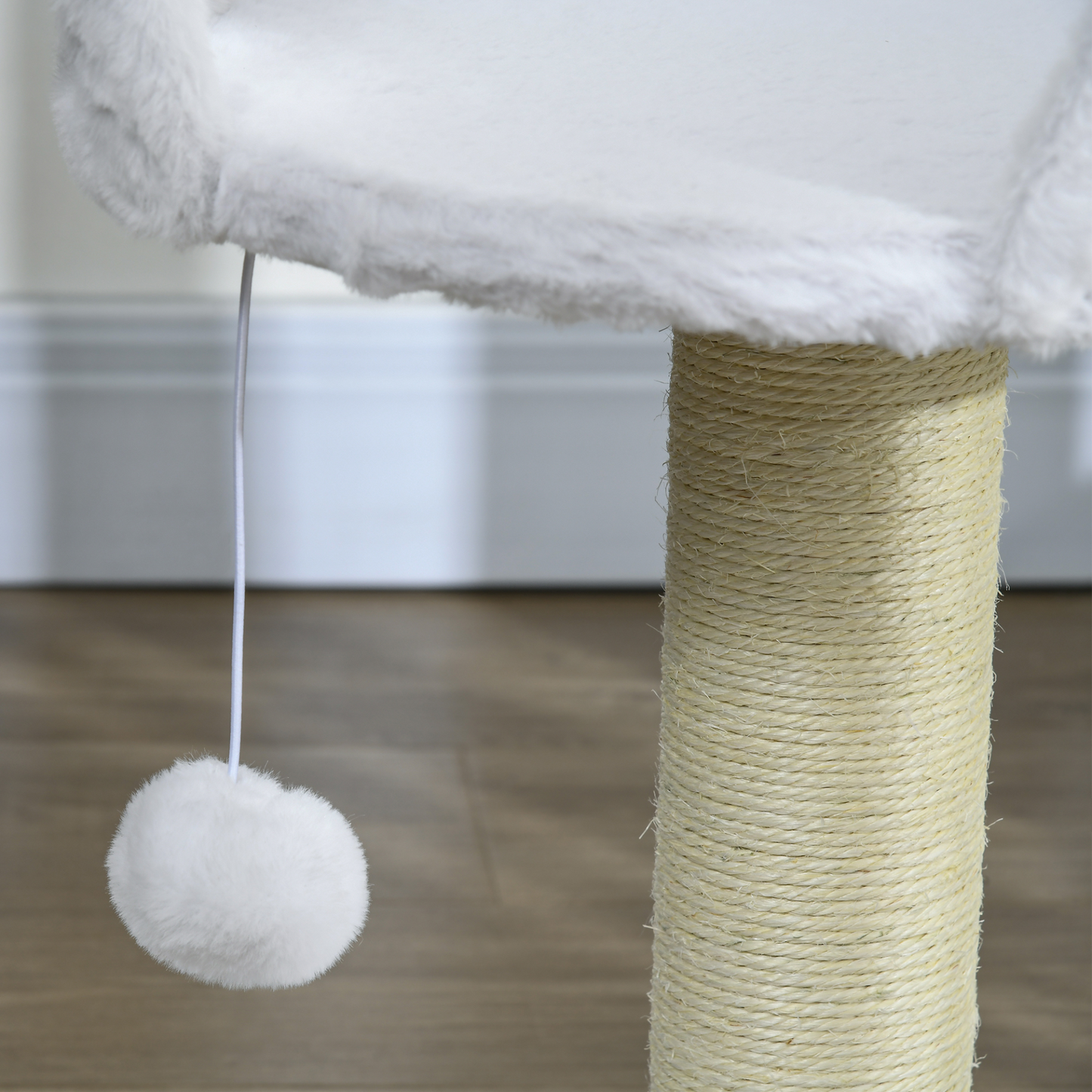 PawHut Cat Tree Tower with Scratching Posts in White