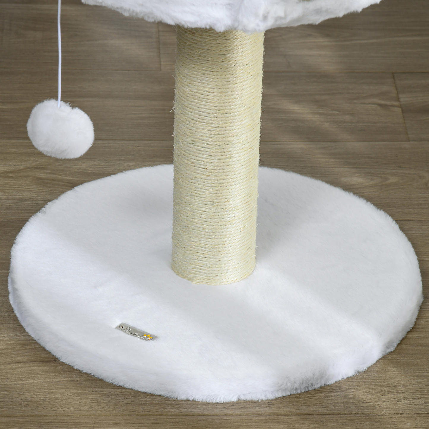 PawHut Cat Tree Tower with Scratching Posts in White